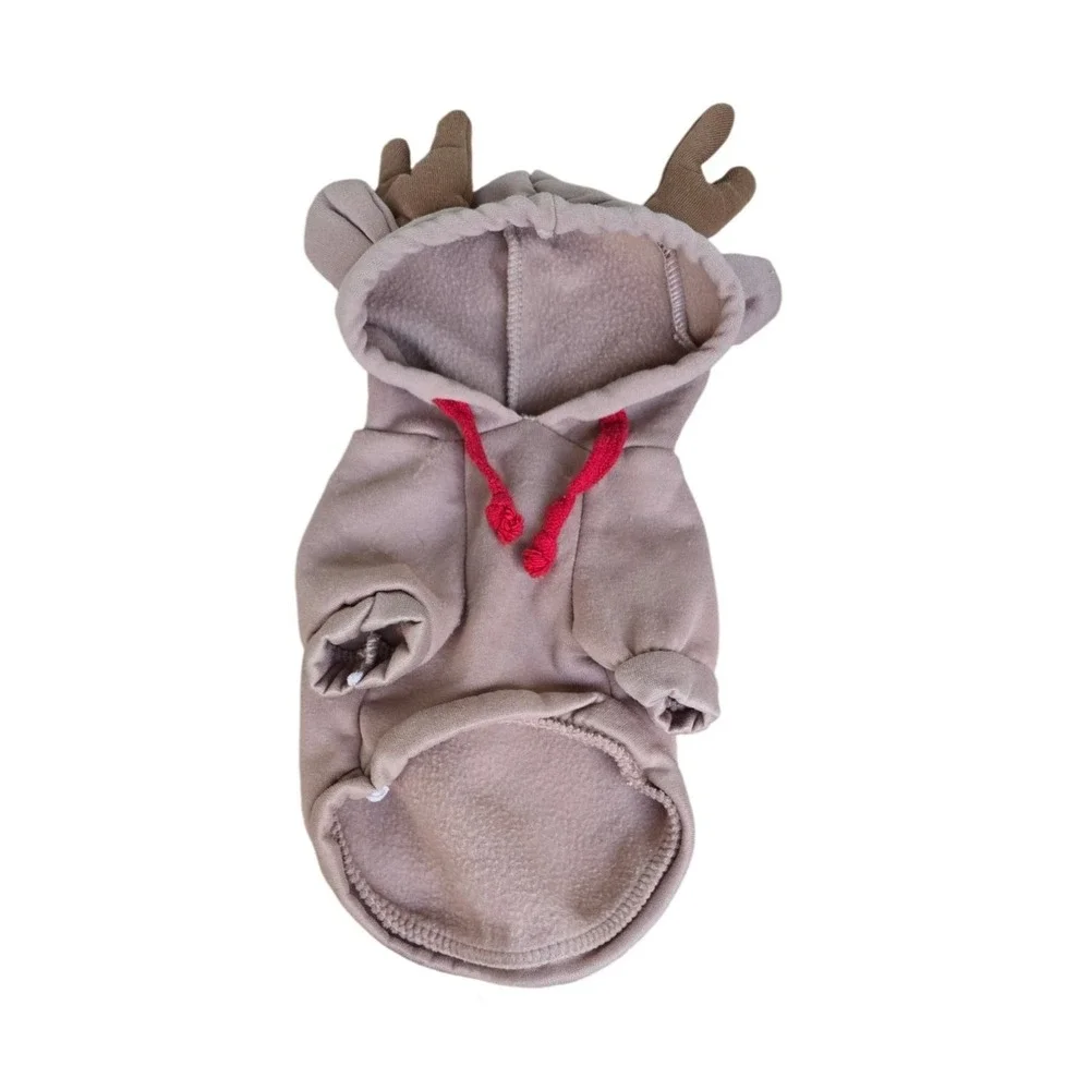 Dog Puppy‎ Reindeer Antler Hoodie Costume Pet Winter Clothes